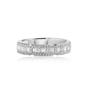 
                  
                    Load image into Gallery viewer, Three row pavé diamond ring in 18k white gold
                  
                