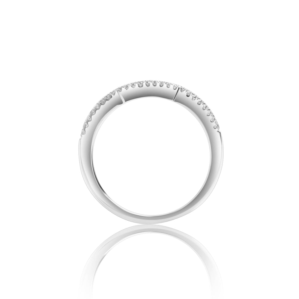 
                  
                    Load image into Gallery viewer, Three row pavé diamond ring in 18k white gold
                  
                