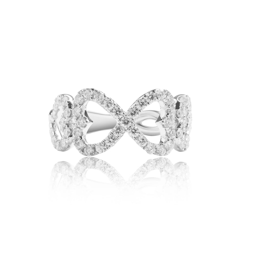 Infinity petite diamond ring in 18k white gold