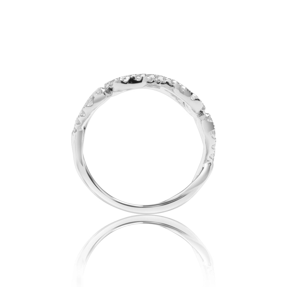 
                  
                    Load image into Gallery viewer, Infinity petite diamond ring in 18k white gold
                  
                