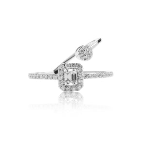 
                  
                    Load image into Gallery viewer, Halo pavé diamond ring in 18k white gold
                  
                
