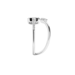 
                  
                    Load image into Gallery viewer, Halo pavé diamond ring in 18k white gold
                  
                