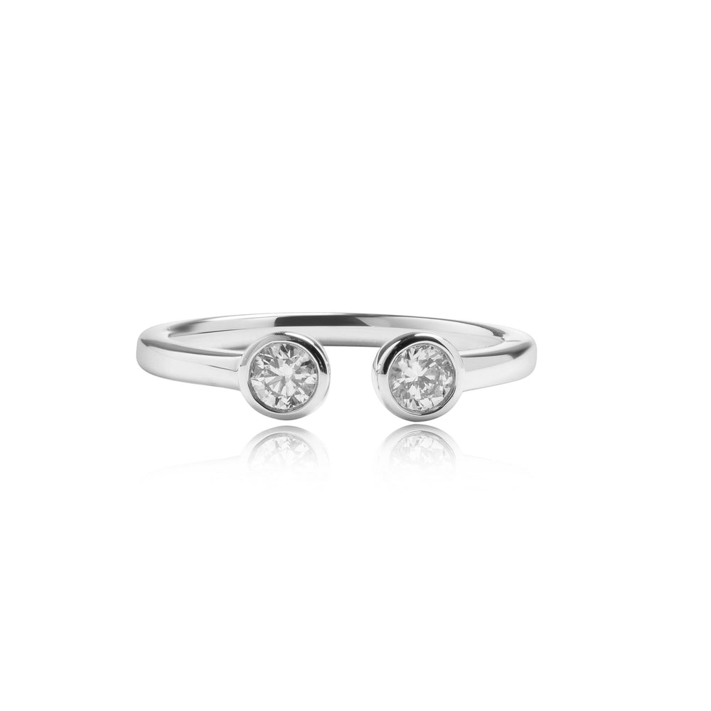 Petite diamond open ring in 18k white gold