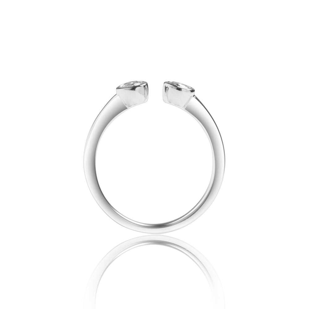 
                  
                    Load image into Gallery viewer, Petite diamond open ring in 18k white gold
                  
                