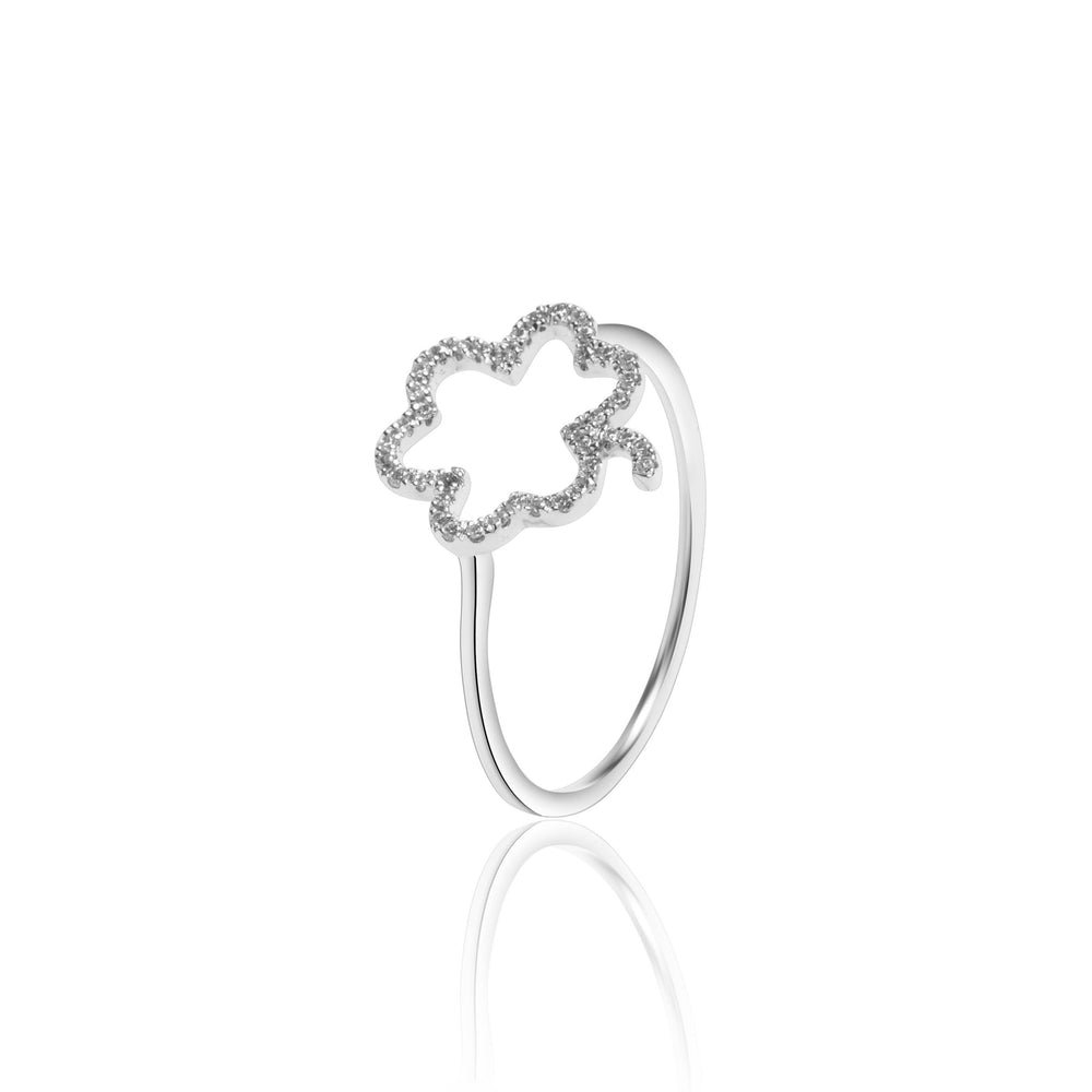 
                  
                    Load image into Gallery viewer, Petite wreath micropavé diamond ring in 18k white gold
                  
                