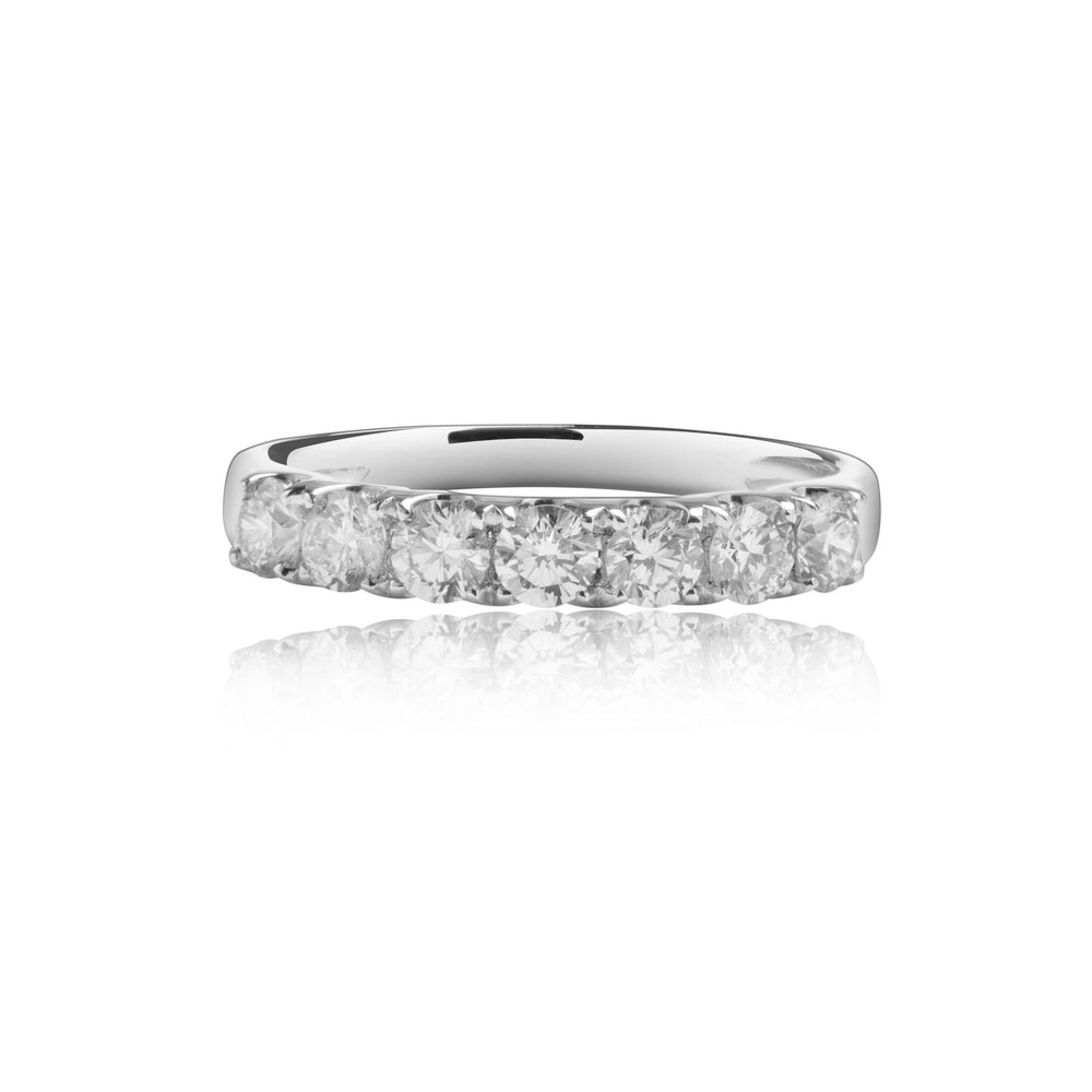 Petite pavé diamond ring in 18k white gold