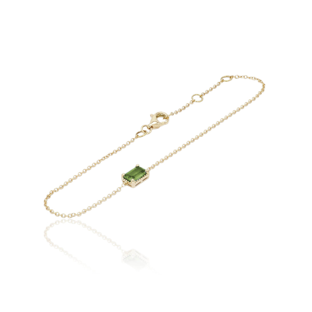 The Bellini Garden Collection - Emerald Cut Green Sapphire Bracelet in 18K Gold