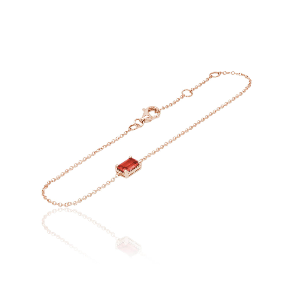 
                  
                    Load image into Gallery viewer, The Bellini Garden Collection - Emerald Cut Orange Sapphire Bracelet in 18K Gold
                  
                