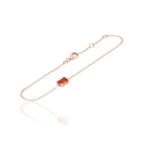 
                  
                    Load image into Gallery viewer, The Bellini Garden Collection - Emerald Cut Orange Sapphire Bracelet in 18K Gold
                  
                