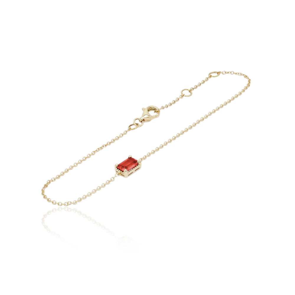 The Bellini Garden Collection - Emerald Cut Orange Sapphire Bracelet in 18K Gold