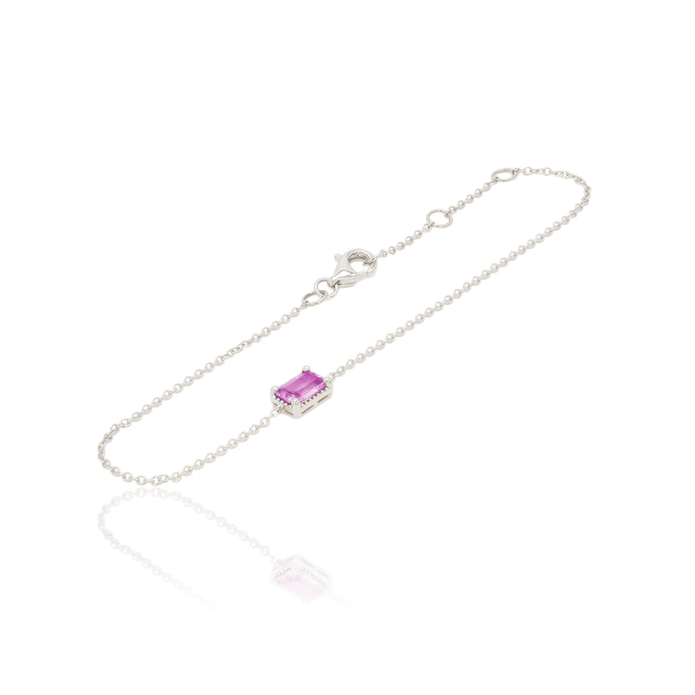 
                  
                    Load image into Gallery viewer, The Bellini Garden Collection - Emerald Cut Pink Sapphire Bracelet in 18K Gold
                  
                