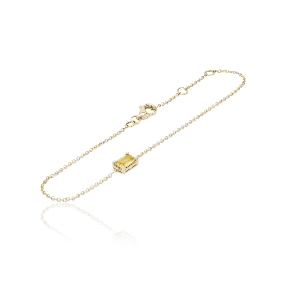 The Bellini Garden Collection - Emerald Cut Yellow Sapphire Bracelet in 18K Gold