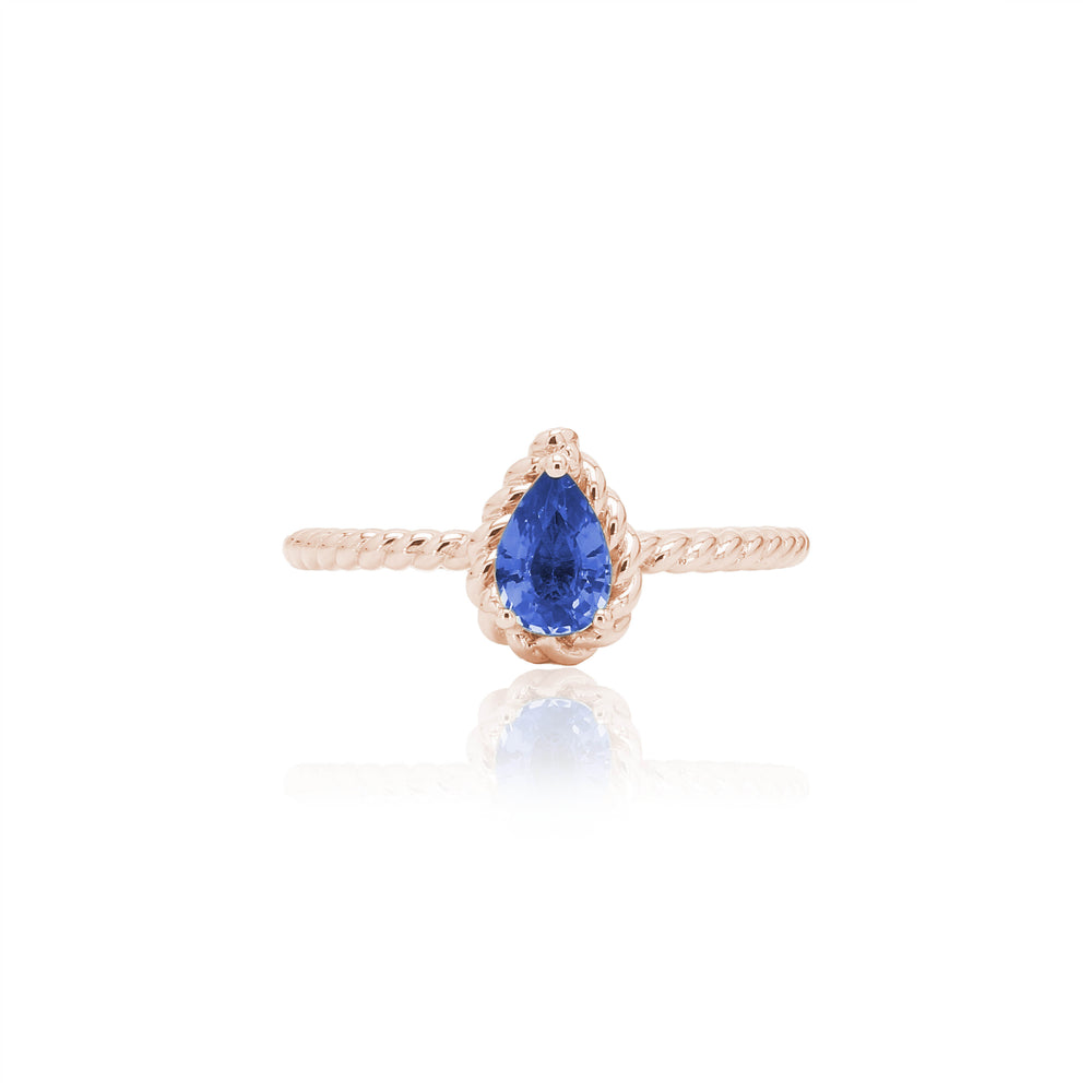 
                  
                    Load image into Gallery viewer, The Bellini Garden Collection - Pear Shape Sapphire Ring in 18K Gold
                  
                