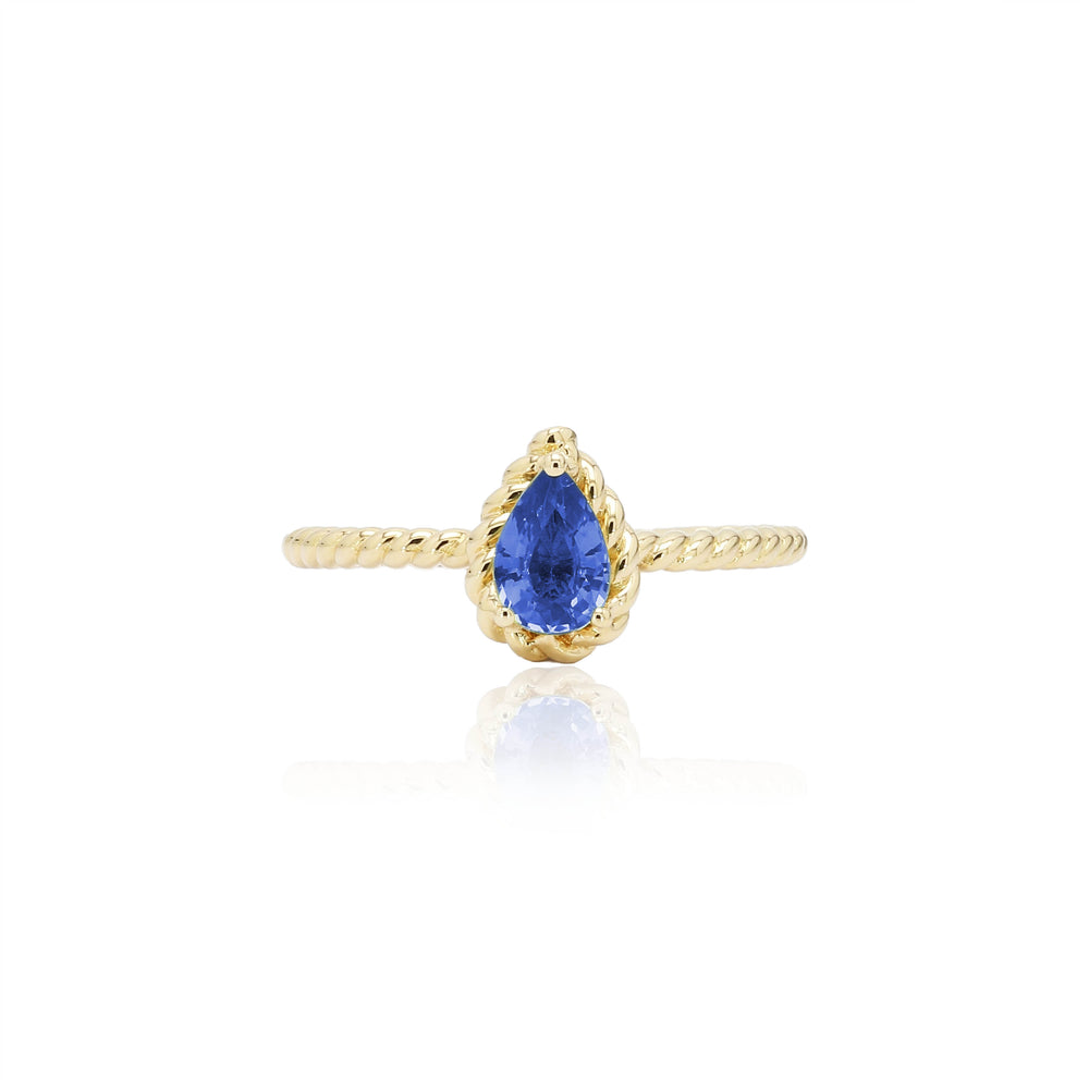 The Bellini Garden Collection - Pear Shape Sapphire Ring in 18K Gold