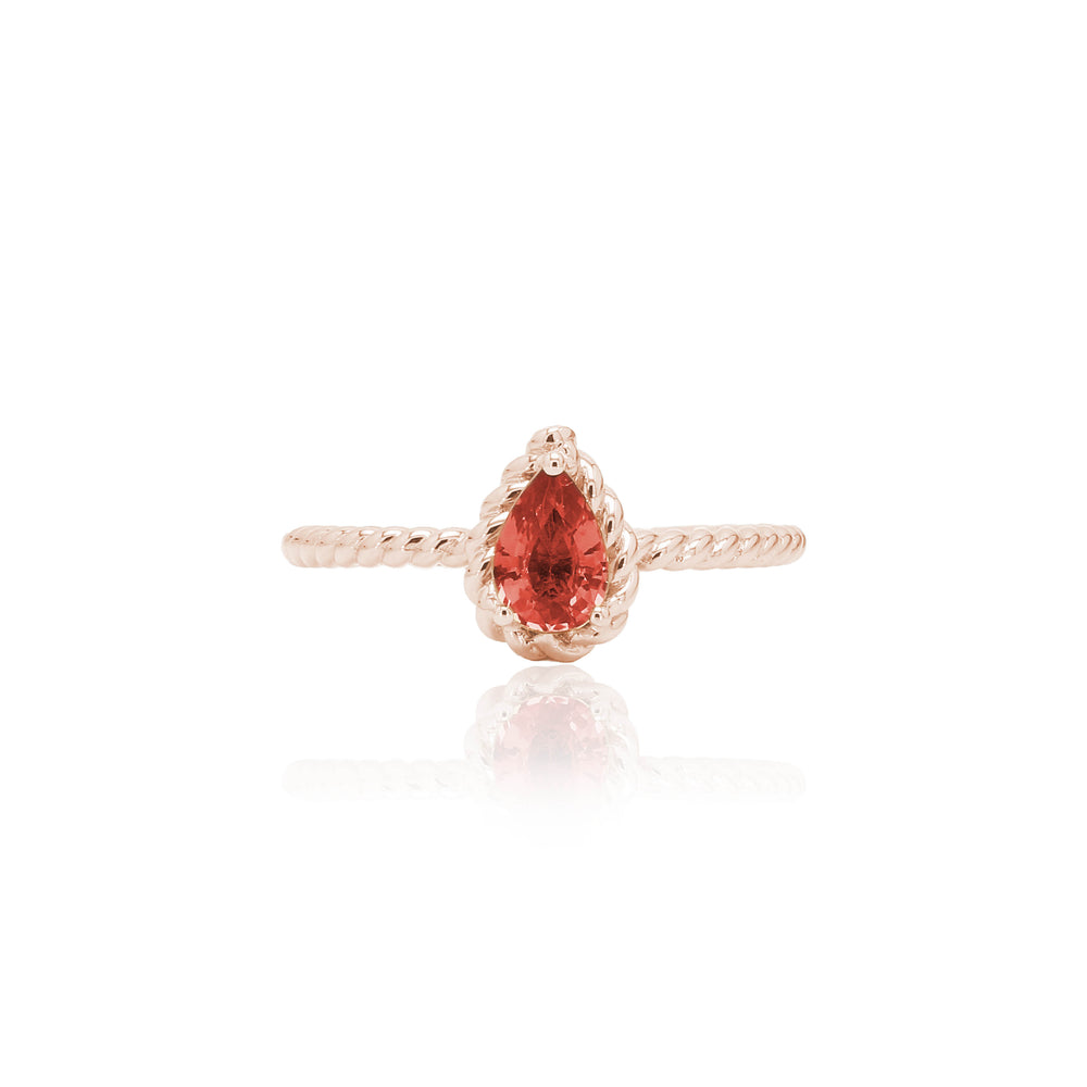 
                  
                    Load image into Gallery viewer, The Bellini Garden Collection - Pear Shape Orange Sapphire Ring in 18K Gold
                  
                