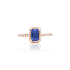 
                  
                    Load image into Gallery viewer, The Bellini Garden Collection - Emerald Cut Sapphire Ring in 18K Gold
                  
                