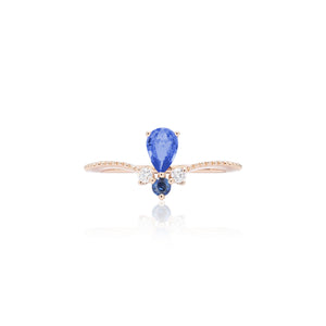 
                  
                    Load image into Gallery viewer, Lacrima Collection - Sapphire &amp;amp; Diamond Ring in 18K Gold
                  
                