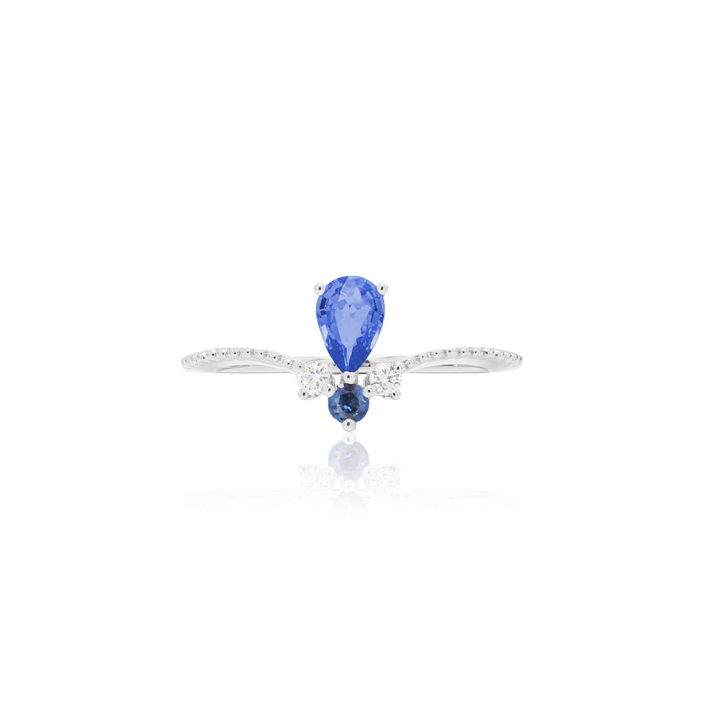 
                  
                    Load image into Gallery viewer, Lacrima Collection - Sapphire &amp;amp; Diamond Ring in 18K Gold
                  
                