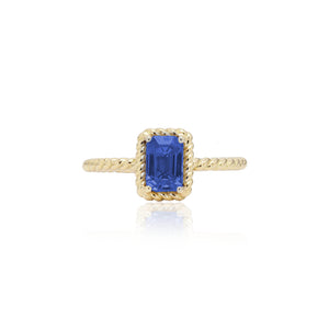 
                  
                    Load image into Gallery viewer, The Bellini Garden Collection - Emerald Cut Sapphire Ring in 18K Gold
                  
                