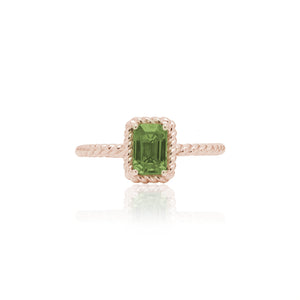 
                  
                    Load image into Gallery viewer, The Bellini Garden Collection - Emerald Cut Green Sapphire Ring in 18K Gold
                  
                