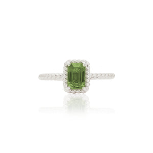 
                  
                    Load image into Gallery viewer, The Bellini Garden Collection - Emerald Cut Green Sapphire Ring in 18K Gold
                  
                