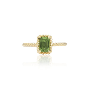 
                  
                    Load image into Gallery viewer, The Bellini Garden Collection - Emerald Cut Green Sapphire Ring in 18K Gold
                  
                