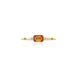 
                  
                    Load image into Gallery viewer, Starry Night Collection - Orange Sapphire &amp;amp; Diamond Ring in 18K Gold
                  
                