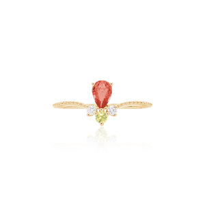 
                  
                    Load image into Gallery viewer, Lacrima Collection - Orange &amp;amp; Yellow Sapphire &amp;amp; Diamond Ring in 18K Gold
                  
                