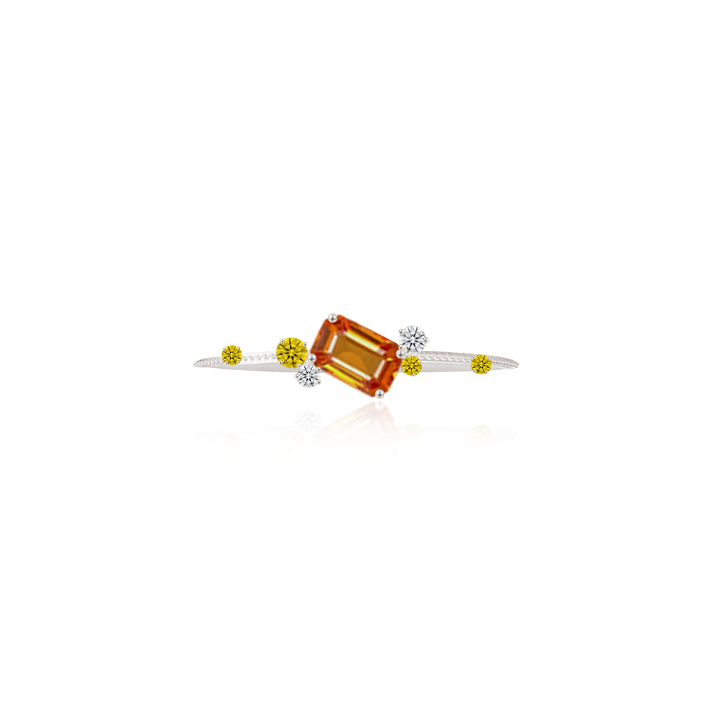 
                  
                    Load image into Gallery viewer, Starry Night Collection - Orange Sapphire &amp;amp; Diamond Ring in 18K Gold
                  
                