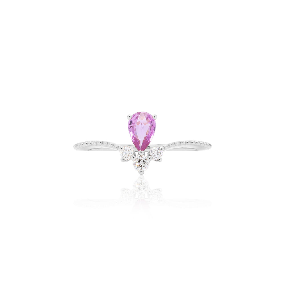 
                  
                    Load image into Gallery viewer, Lacrima Collection - Pink Sapphire &amp;amp; Diamond Ring in 18K Gold
                  
                