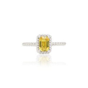 
                  
                    Load image into Gallery viewer, The Bellini Garden Collection - Emerald Cut Yellow Sapphire Ring in 18K Gold
                  
                