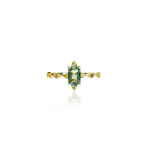 
                  
                    Load image into Gallery viewer, Starry Night Collection - Green Sapphire Ring in 18K Gold
                  
                
