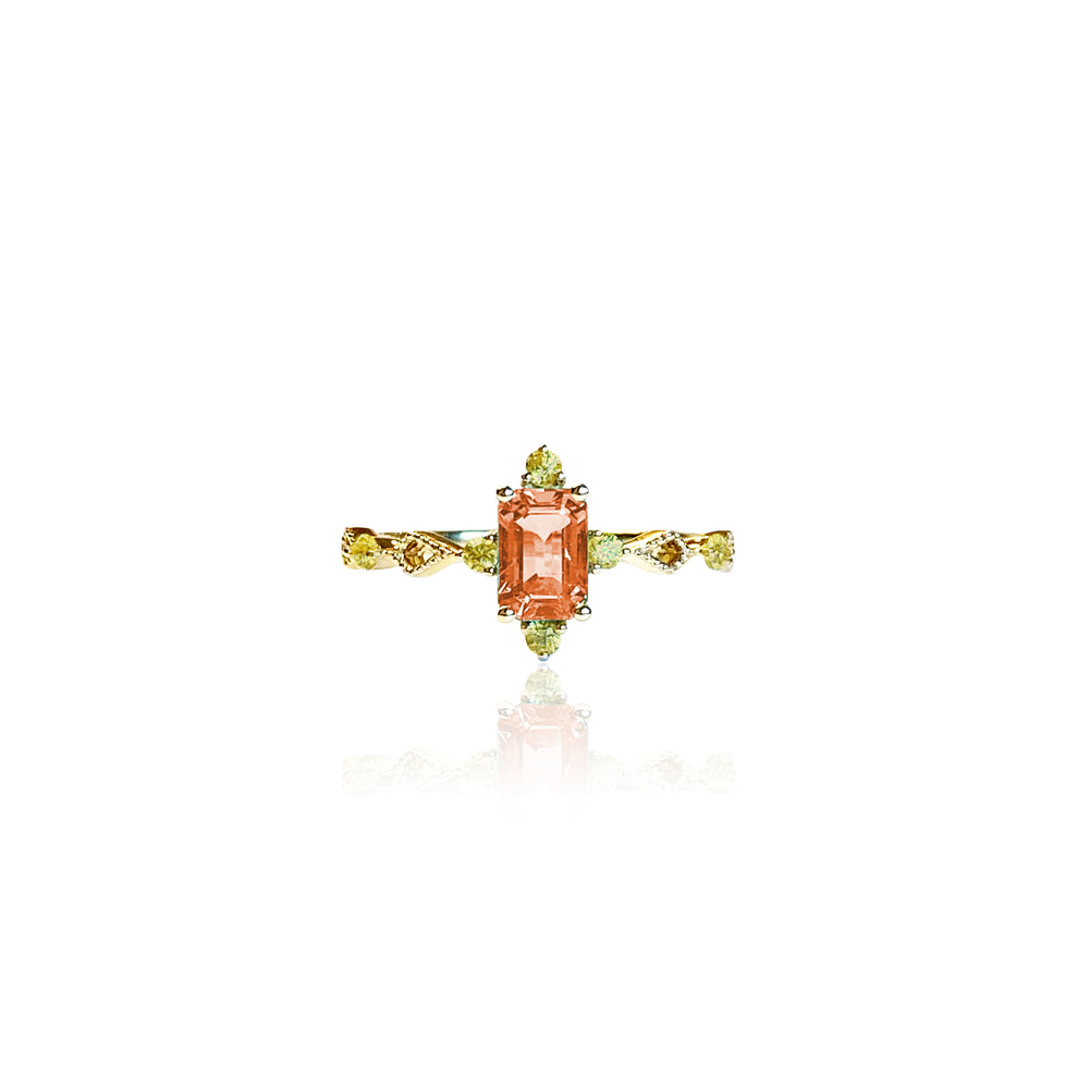 Starry Night Collection - Orange Sapphire Ring in 18K Gold