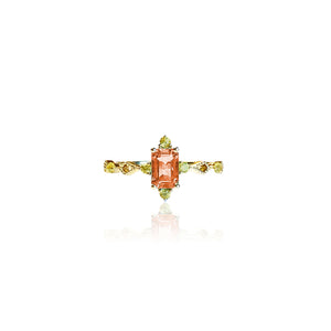 
                  
                    Load image into Gallery viewer, Starry Night Collection - Orange Sapphire Ring in 18K Gold
                  
                
