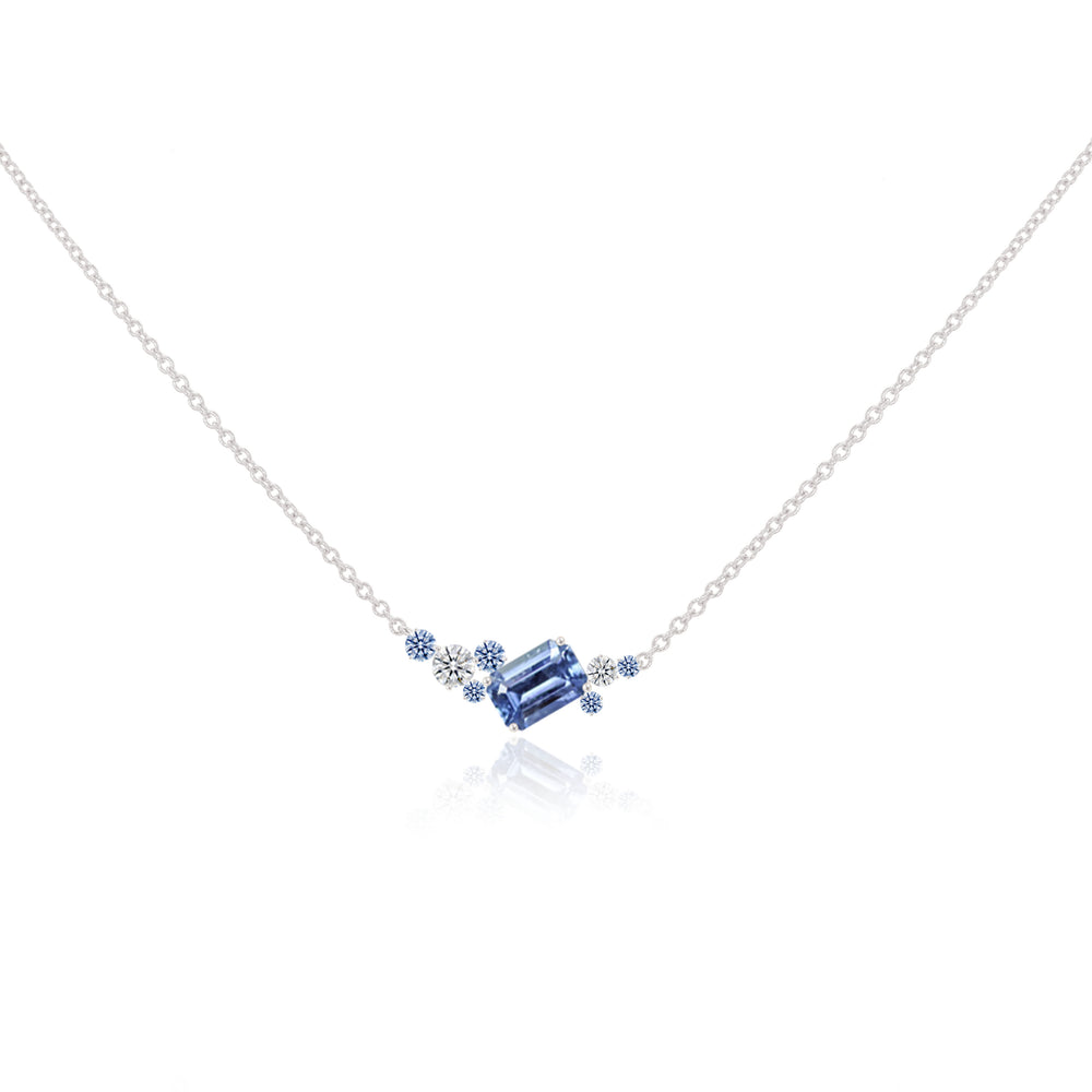 星夜系列 - 藍寶石鑽石頸鏈