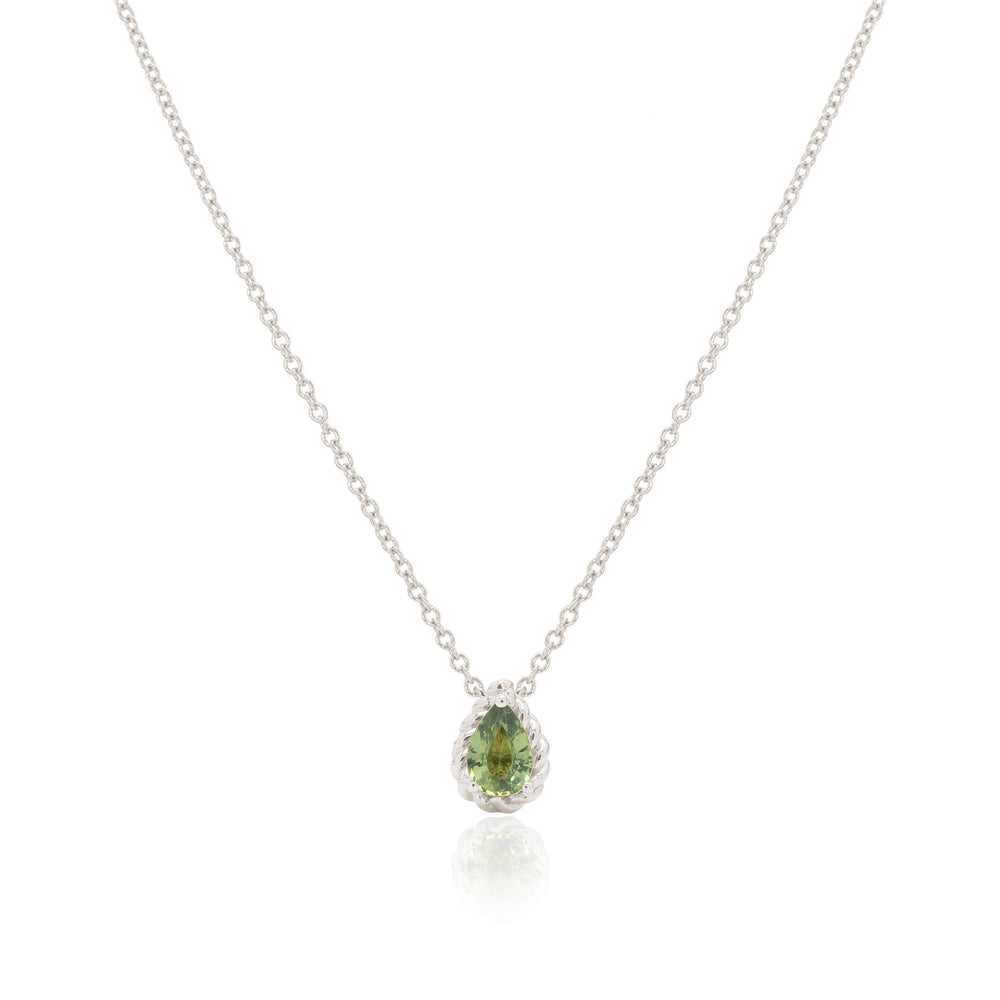 
                  
                    Load image into Gallery viewer, The Bellini Garden Collection - Pear Shape Green Sapphire Necklace in 18K Gold
                  
                