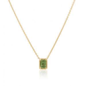 
                  
                    Load image into Gallery viewer, The Bellini Garden Collection - Emerald Cut Green Sapphire Necklace in 18K Gold
                  
                