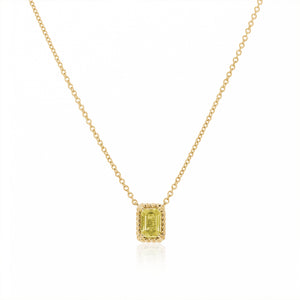 
                  
                    Load image into Gallery viewer, The Bellini Garden Collection - Emerald Cut Yellow Sapphire Necklace in 18K Gold
                  
                