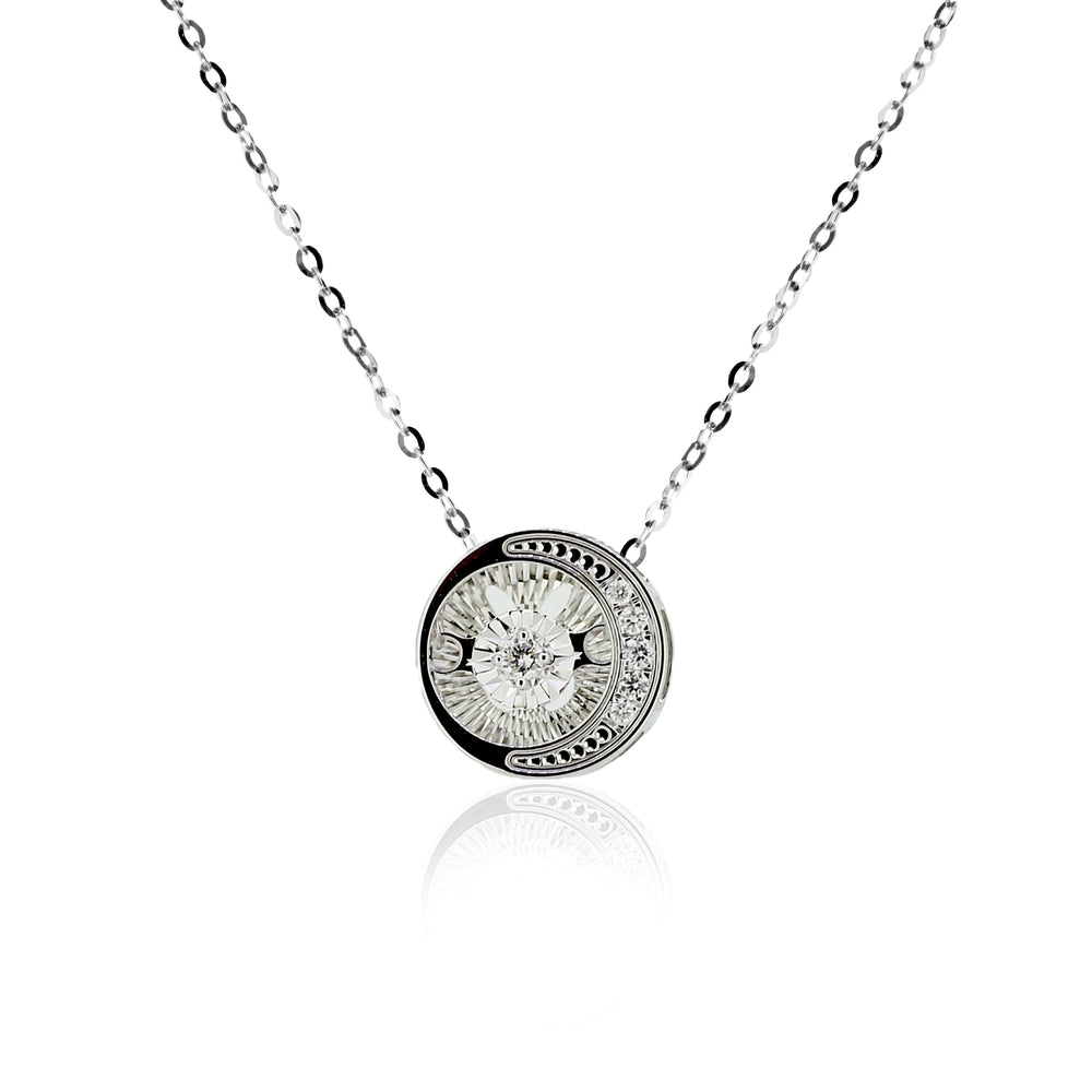 Beat Series dancing Luna diamond necklace in 18k white gold